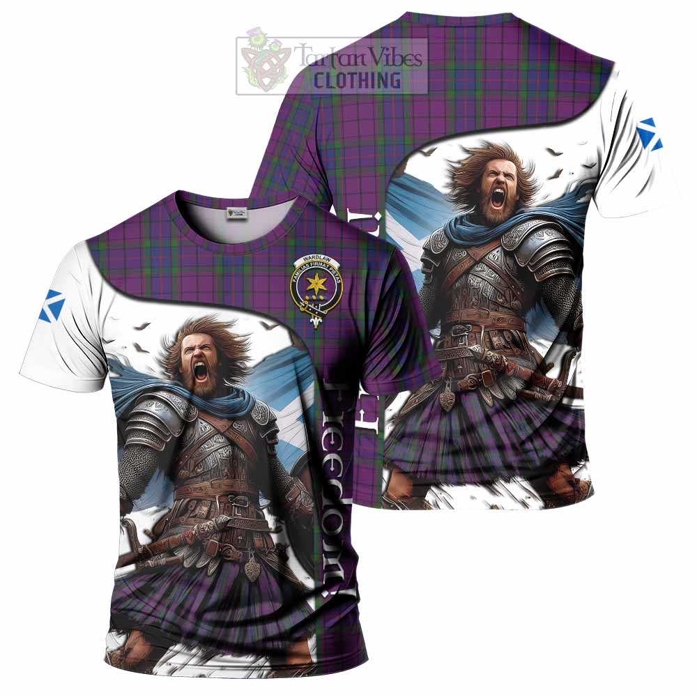 Wardlaw Crest Tartan T-Shirt Inspired by the Freedom of Scottish Warrior