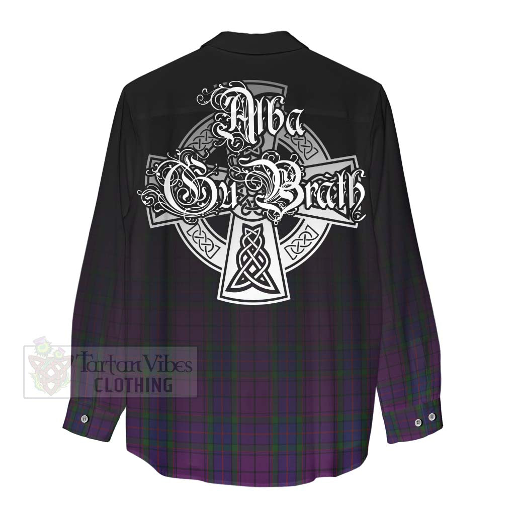 Tartan Vibes Clothing Wardlaw Tartan Women's Casual Shirt Featuring Alba Gu Brath Family Crest Celtic Inspired