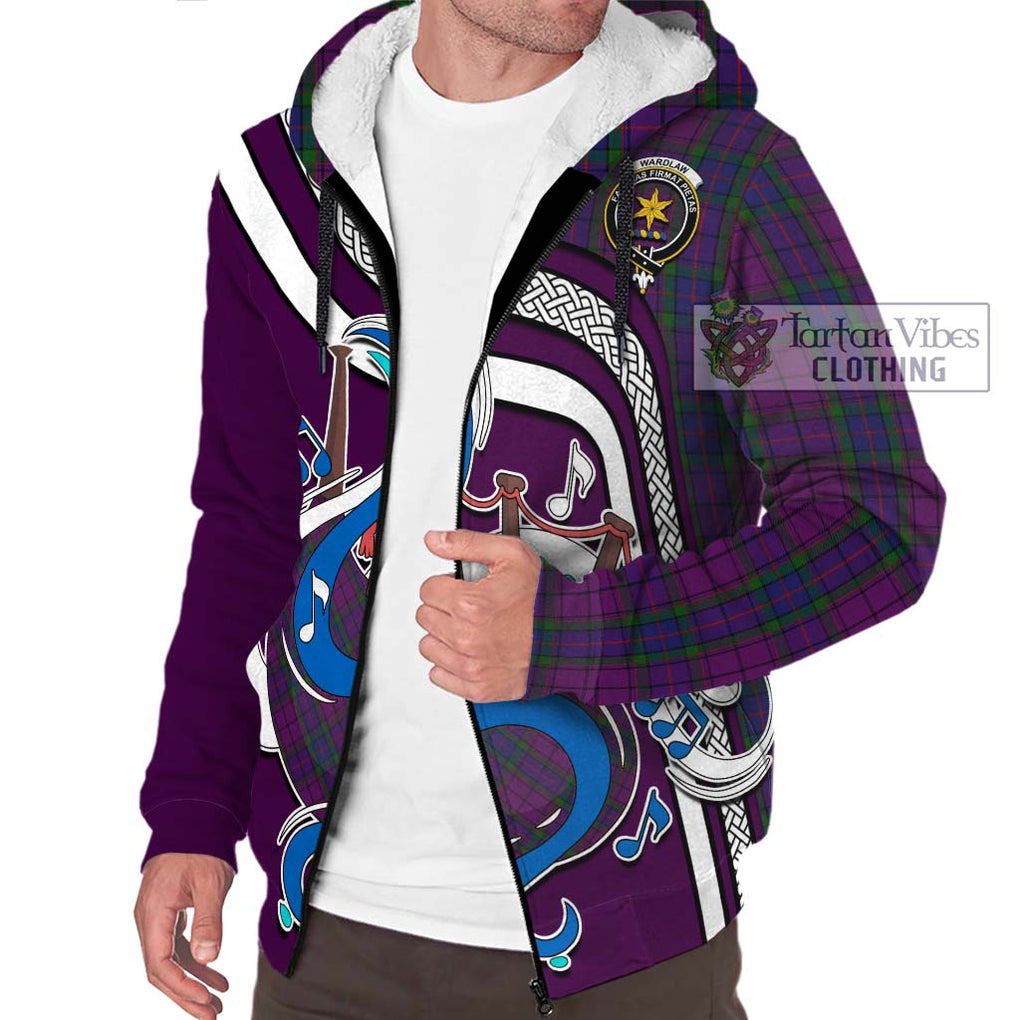 Wardlaw Tartan Sherpa Hoodie with Epic Bagpipe Style Unisex - Tartanvibesclothing Shop