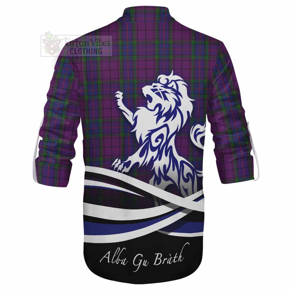 Tartan Vibes Clothing Wardlaw Tartan Ghillie Kilt Shirt with Alba Gu Brath Regal Lion Emblem