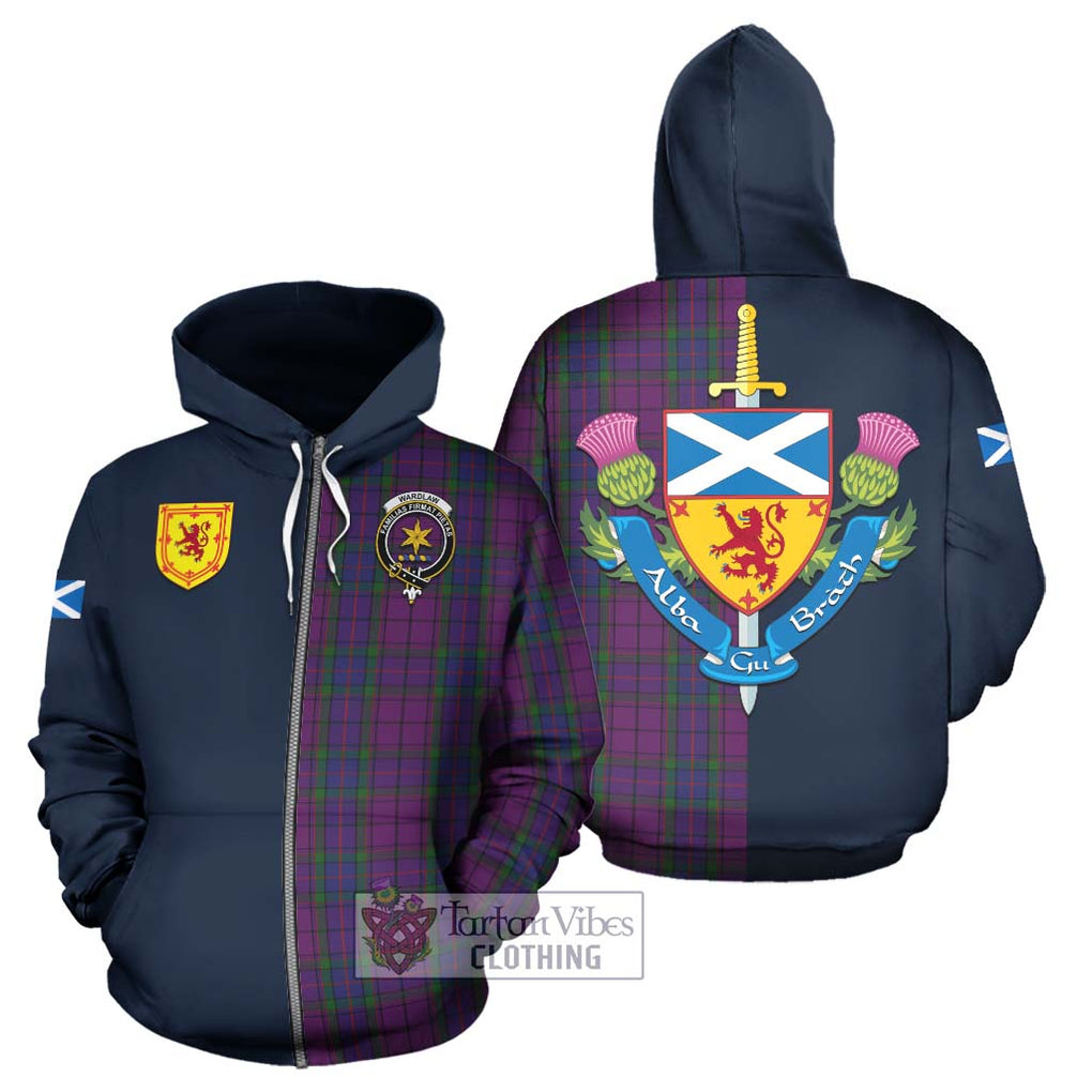 Tartan Vibes Clothing Wardlaw Tartan Hoodie with Scottish Lion Royal Arm Half Style