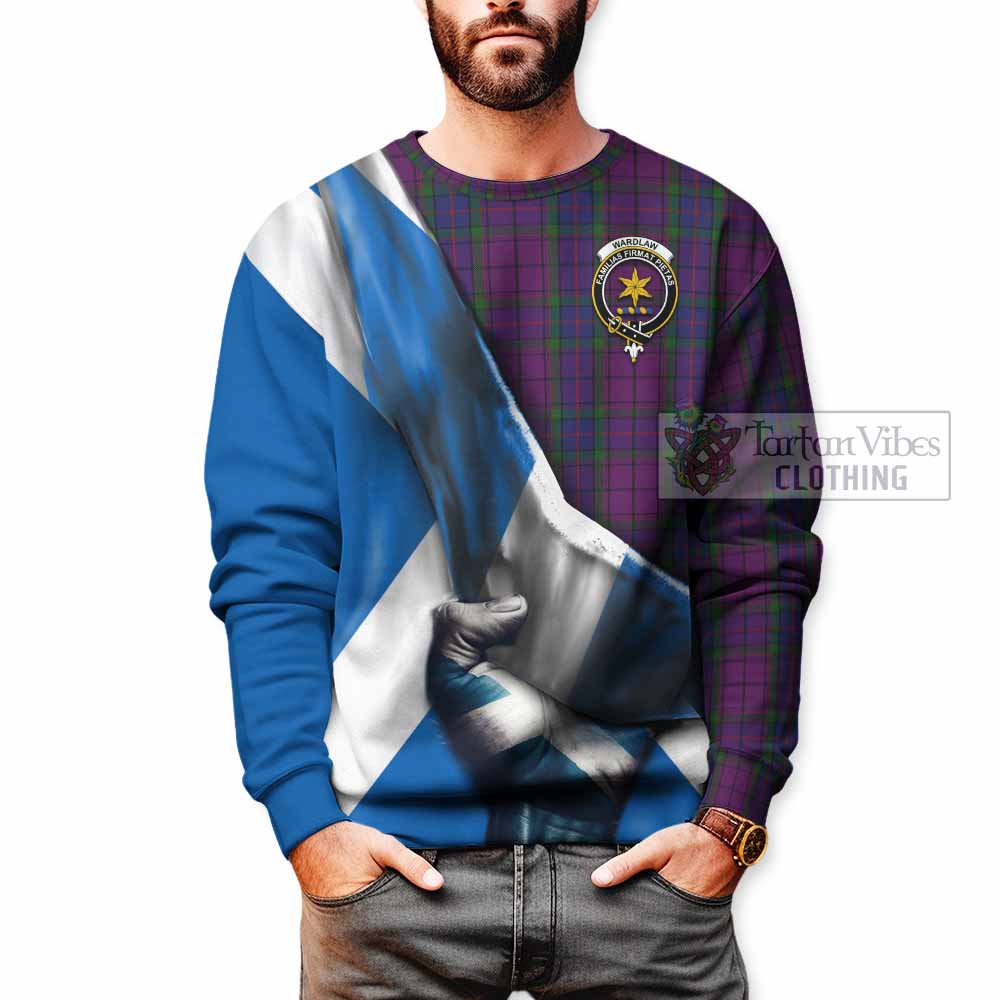 Tartan Vibes Clothing Wardlaw Tartan Sweatshirt with Family Crest Scotland Patriotic Style