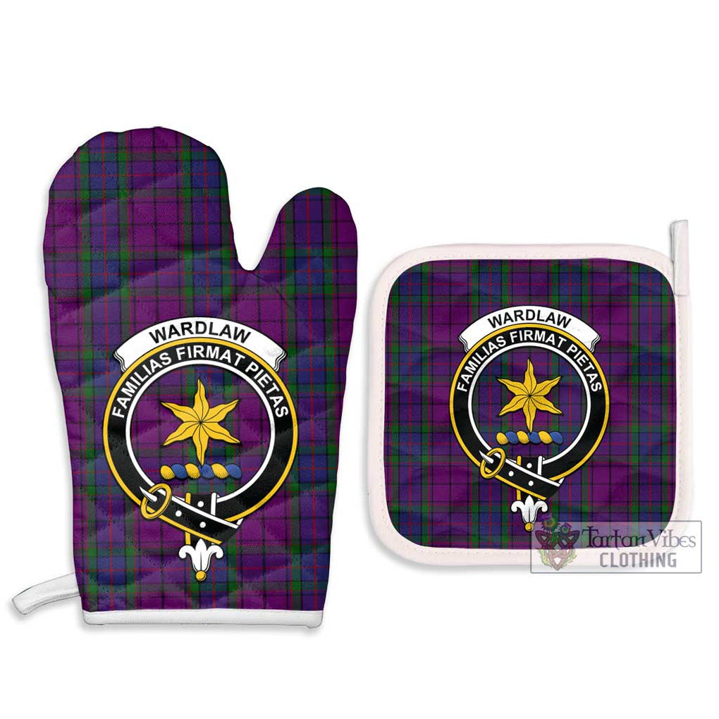 Wardlaw Tartan Combo Oven Mitt & Pot-Holder with Family Crest Combo 1 Oven Mitt & 2 Pot-Holder White - Tartan Vibes Clothing