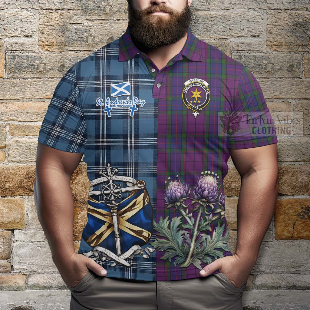 Tartan Vibes Clothing Wardlaw Tartan Polo Shirt Happy St. Andrew's Day Half Tartan Style