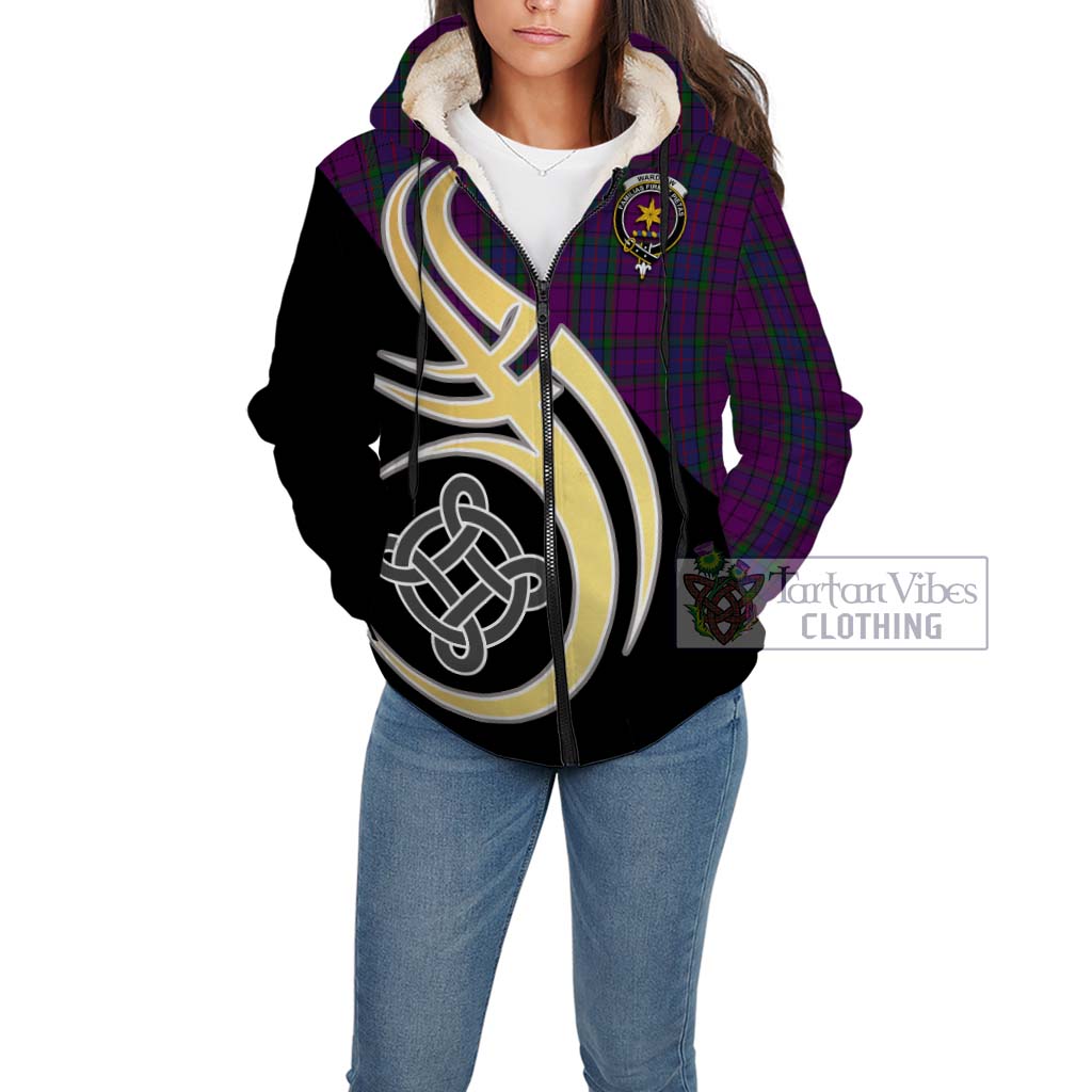 Wardlaw Tartan Sherpa Hoodie with Family Crest and Celtic Symbol Style Unisex - Tartan Vibes Clothing