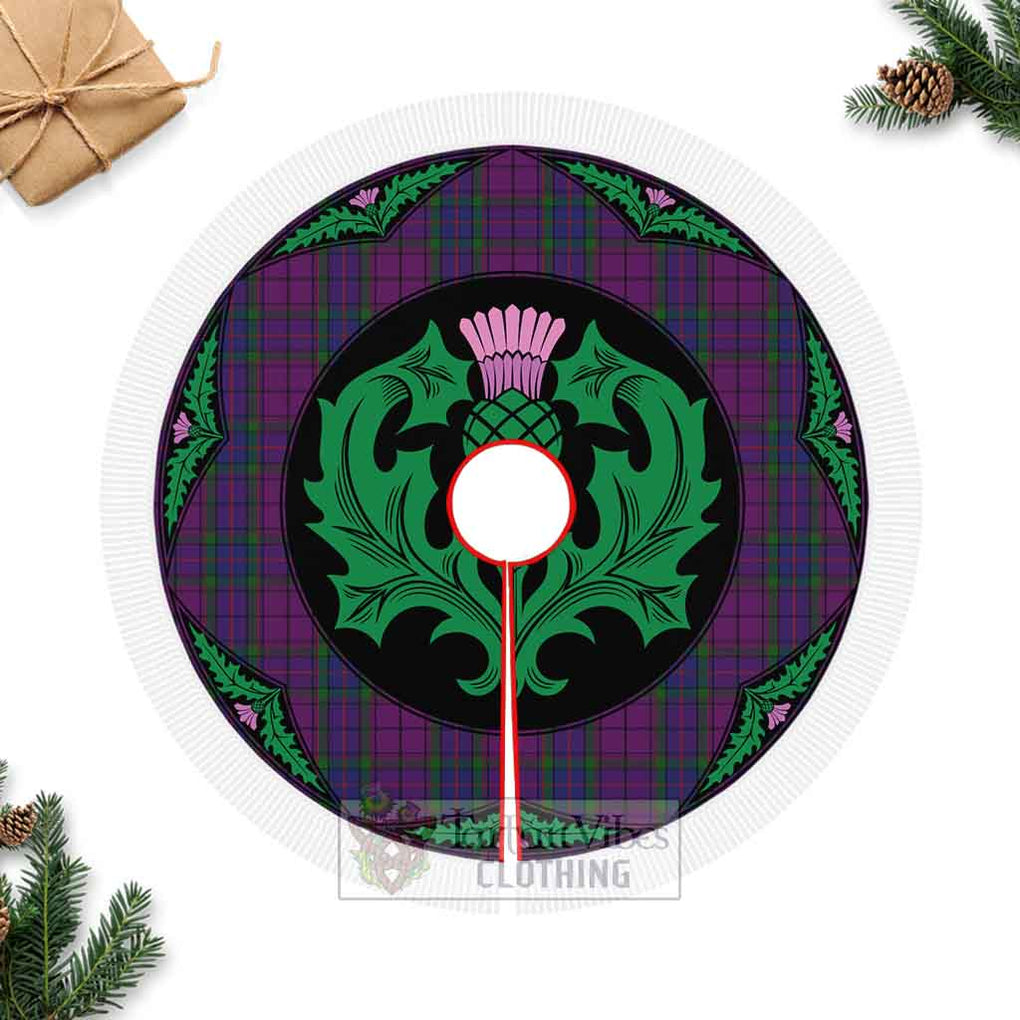 Tartan Vibes Clothing Wardlaw Tartan Christmas Tree Skirt Scottish Thistle Style