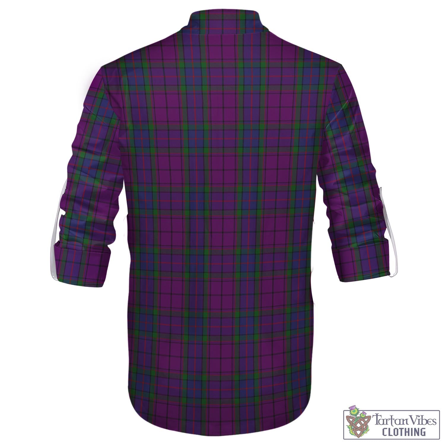 Tartan Vibes Clothing Wardlaw Tartan Men's Scottish Traditional Jacobite Ghillie Kilt Shirt with Family Crest