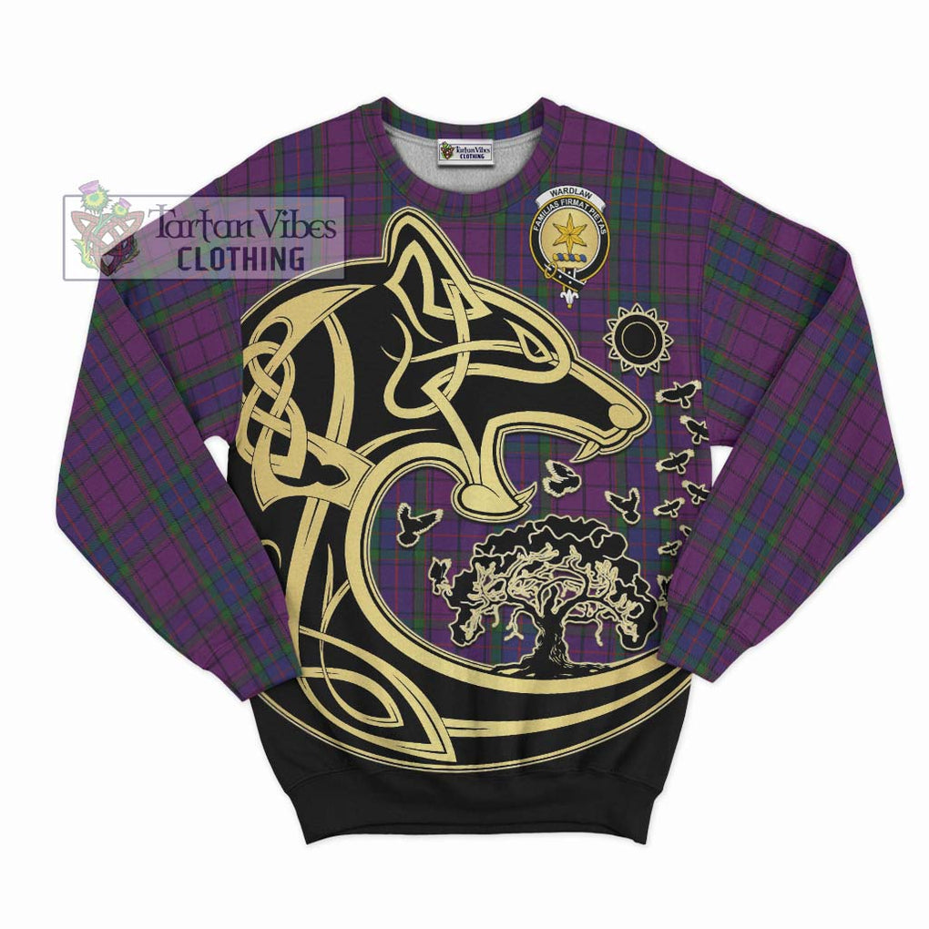 Wardlaw Tartan Sweatshirt with Family Crest Celtic Wolf Style - Tartan Vibes Clothing