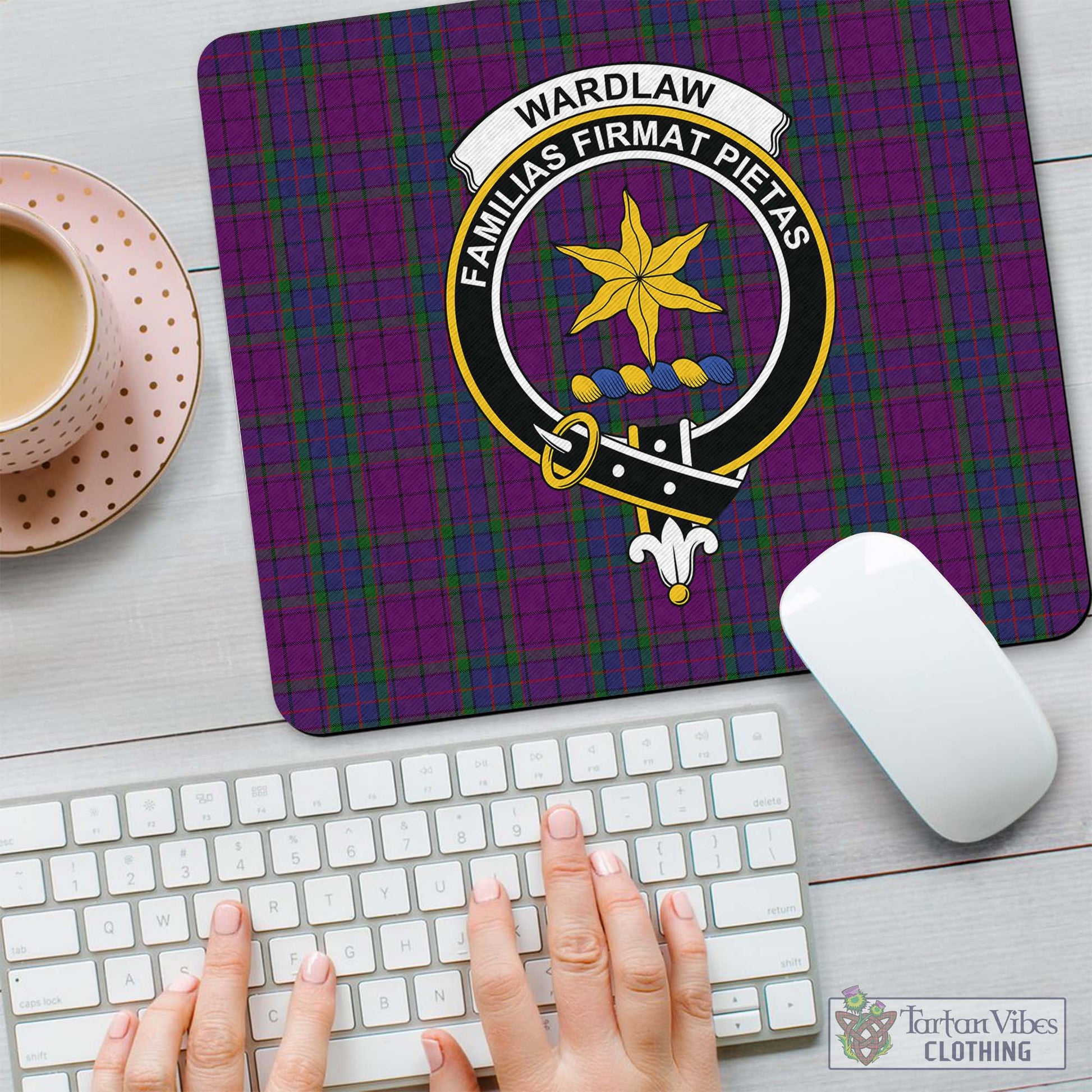 Tartan Vibes Clothing Wardlaw Tartan Mouse Pad with Family Crest