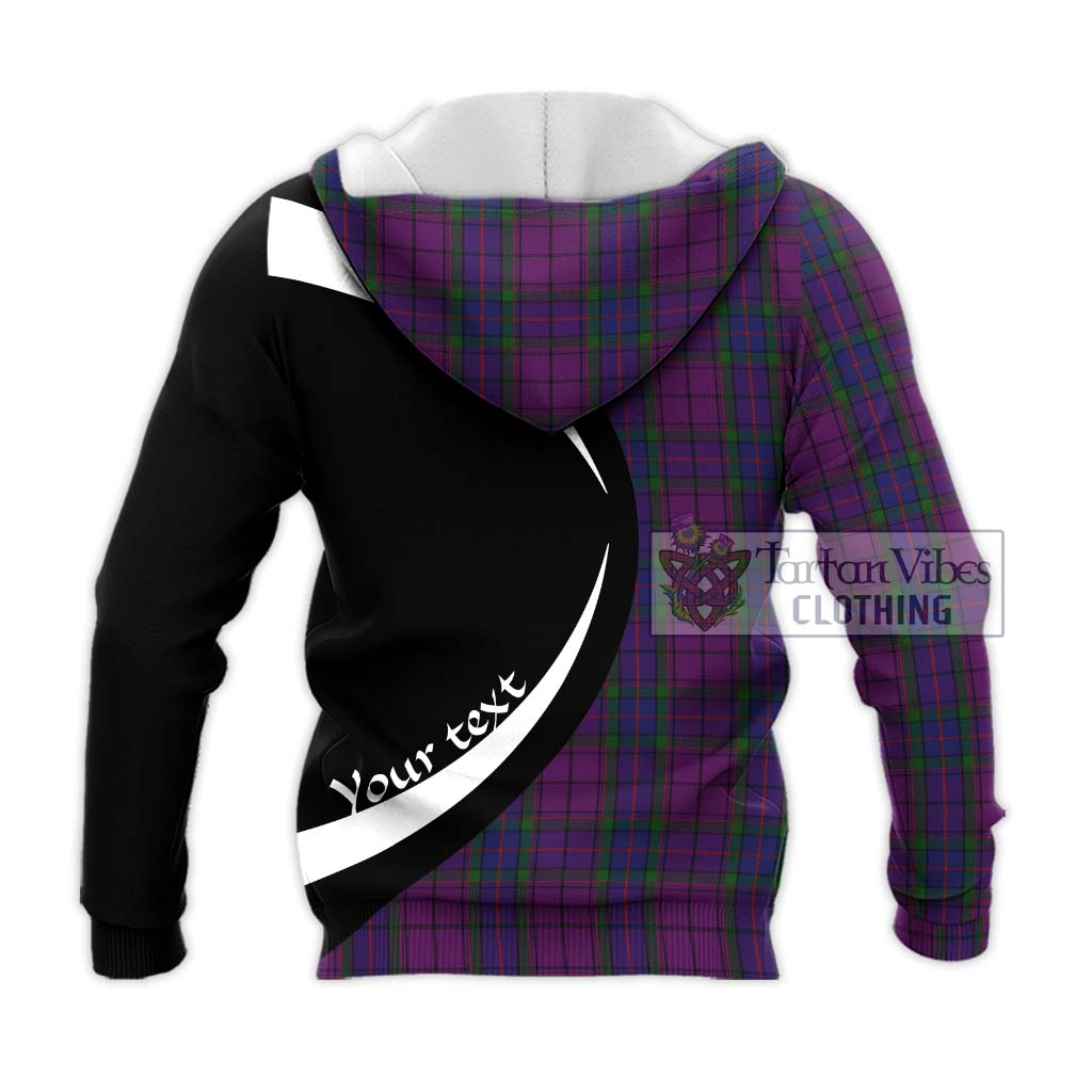 Tartan Vibes Clothing Wardlaw Tartan Knitted Hoodie with Family Crest Circle Style