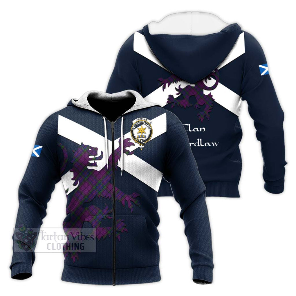 Tartan Vibes Clothing Wardlaw Tartan Lion Rampant Knitted Hoodie – Proudly Display Your Heritage with Alba Gu Brath and Clan Name