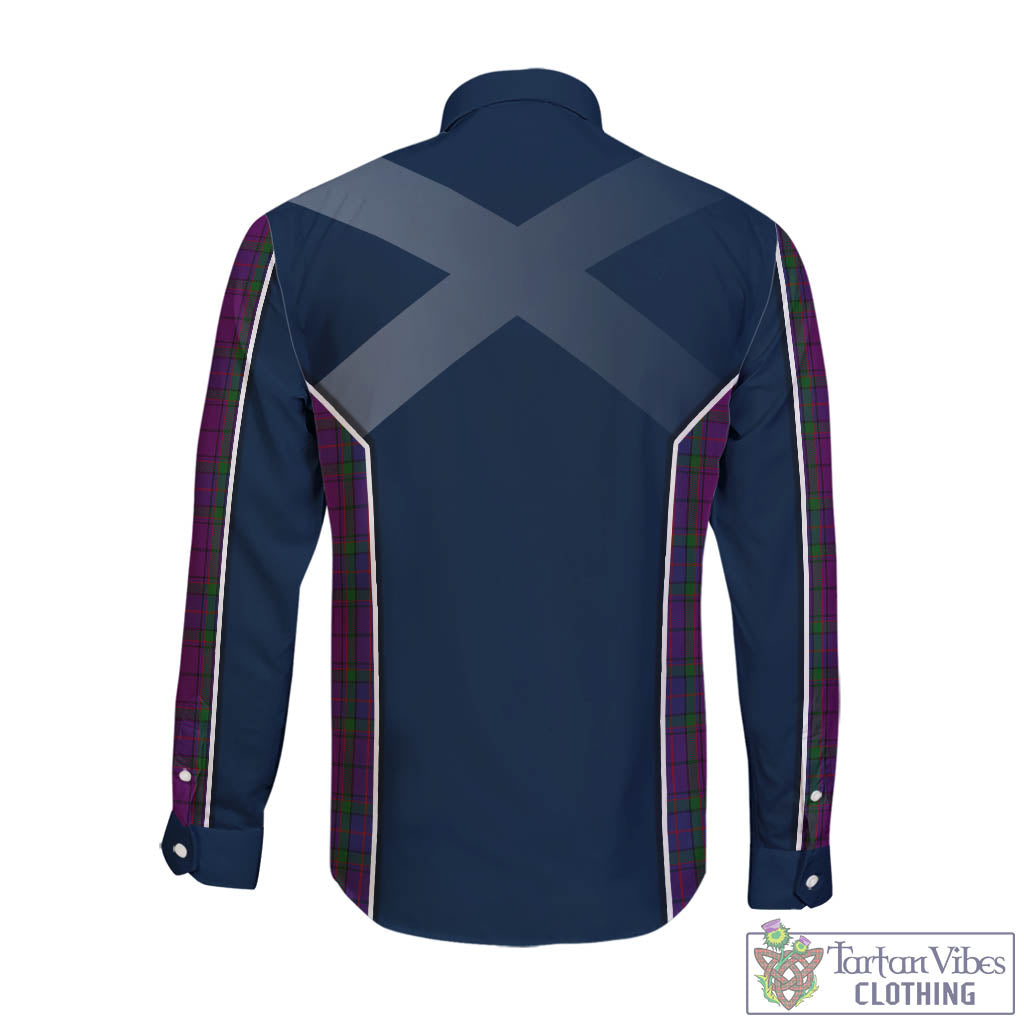 Tartan Vibes Clothing Wardlaw Tartan Long Sleeve Button Up Shirt with Family Crest and Scottish Thistle Vibes Sport Style