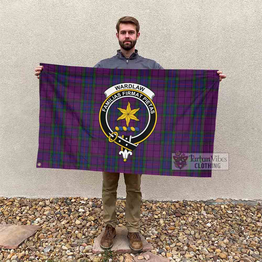 Tartan Vibes Clothing Wardlaw Tartan House Flag with Family Crest