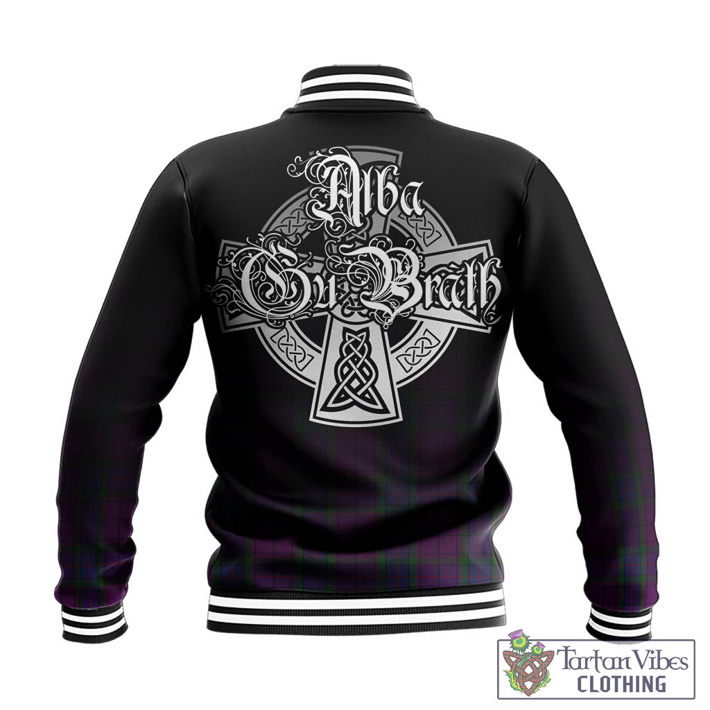 Tartan Vibes Clothing Wardlaw Tartan Baseball Jacket Featuring Alba Gu Brath Family Crest Celtic Inspired