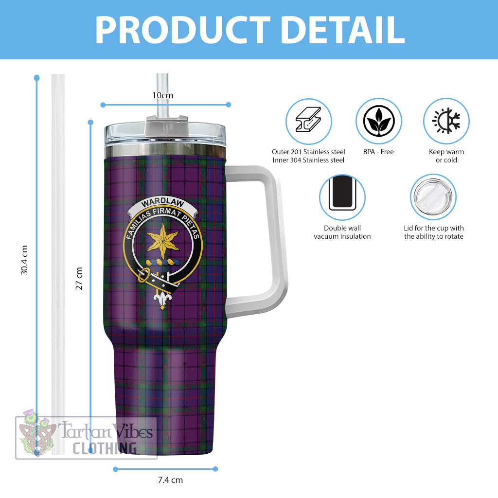 Tartan Vibes Clothing Wardlaw Tartan and Family Crest Tumbler with Handle