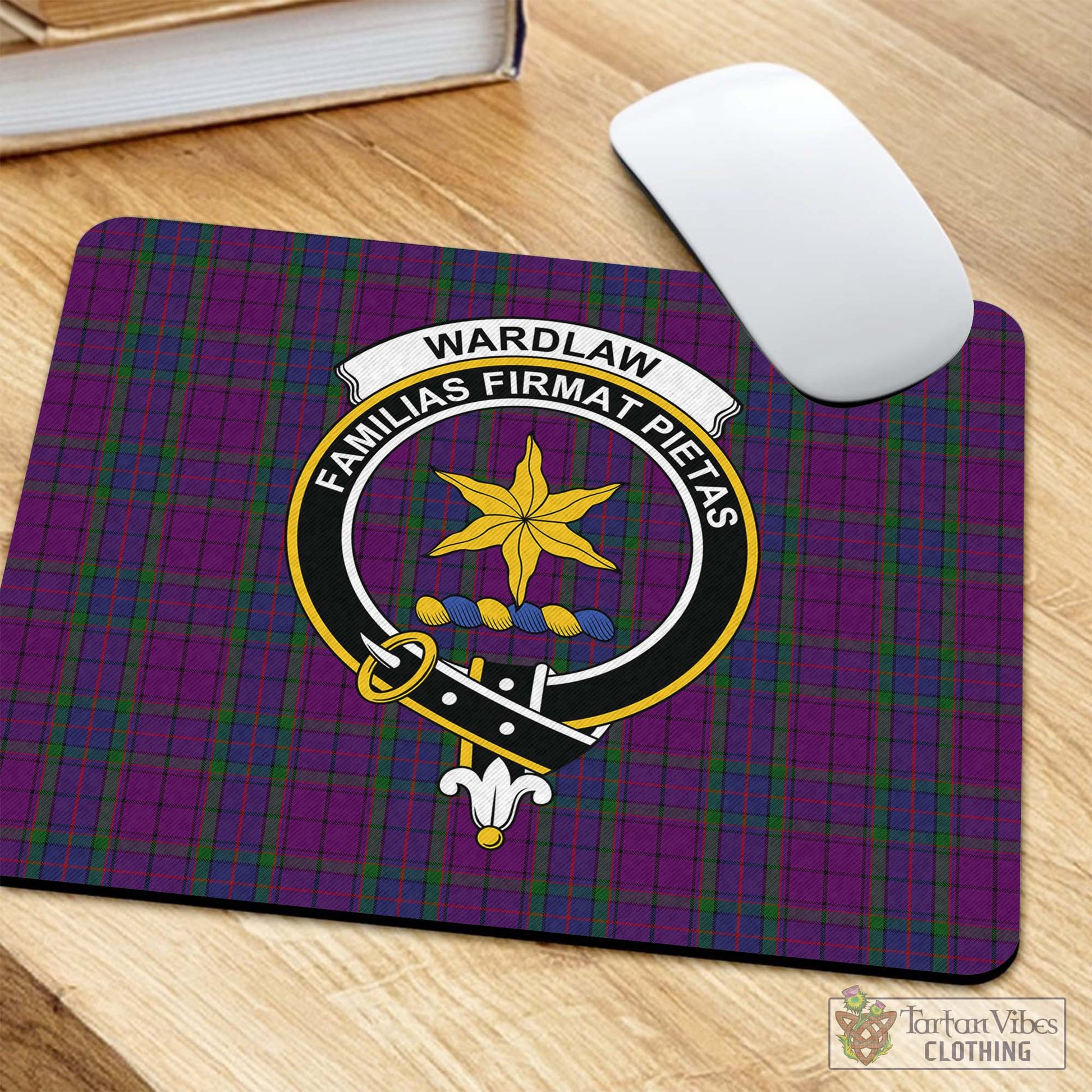 Tartan Vibes Clothing Wardlaw Tartan Mouse Pad with Family Crest