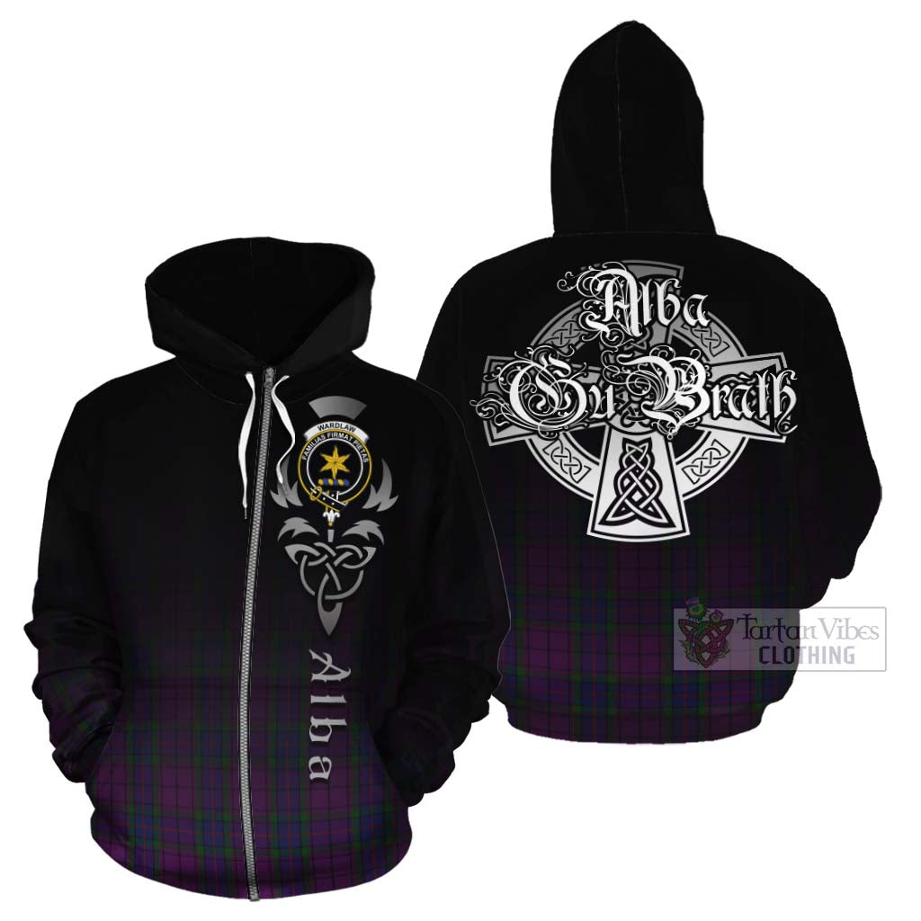 Tartan Vibes Clothing Wardlaw Tartan Cotton Hoodie Featuring Alba Gu Brath Family Crest Celtic Inspired