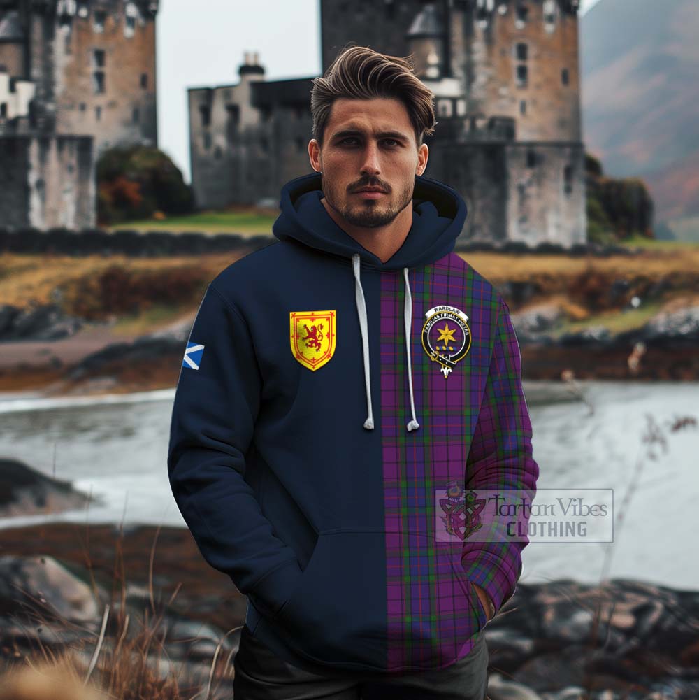 Tartan Vibes Clothing Wardlaw Tartan Cotton Hoodie Alba with Scottish Lion Royal Arm Half Style