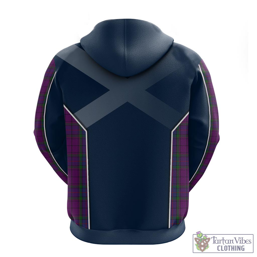 Tartan Vibes Clothing Wardlaw Tartan Hoodie with Family Crest and Scottish Thistle Vibes Sport Style
