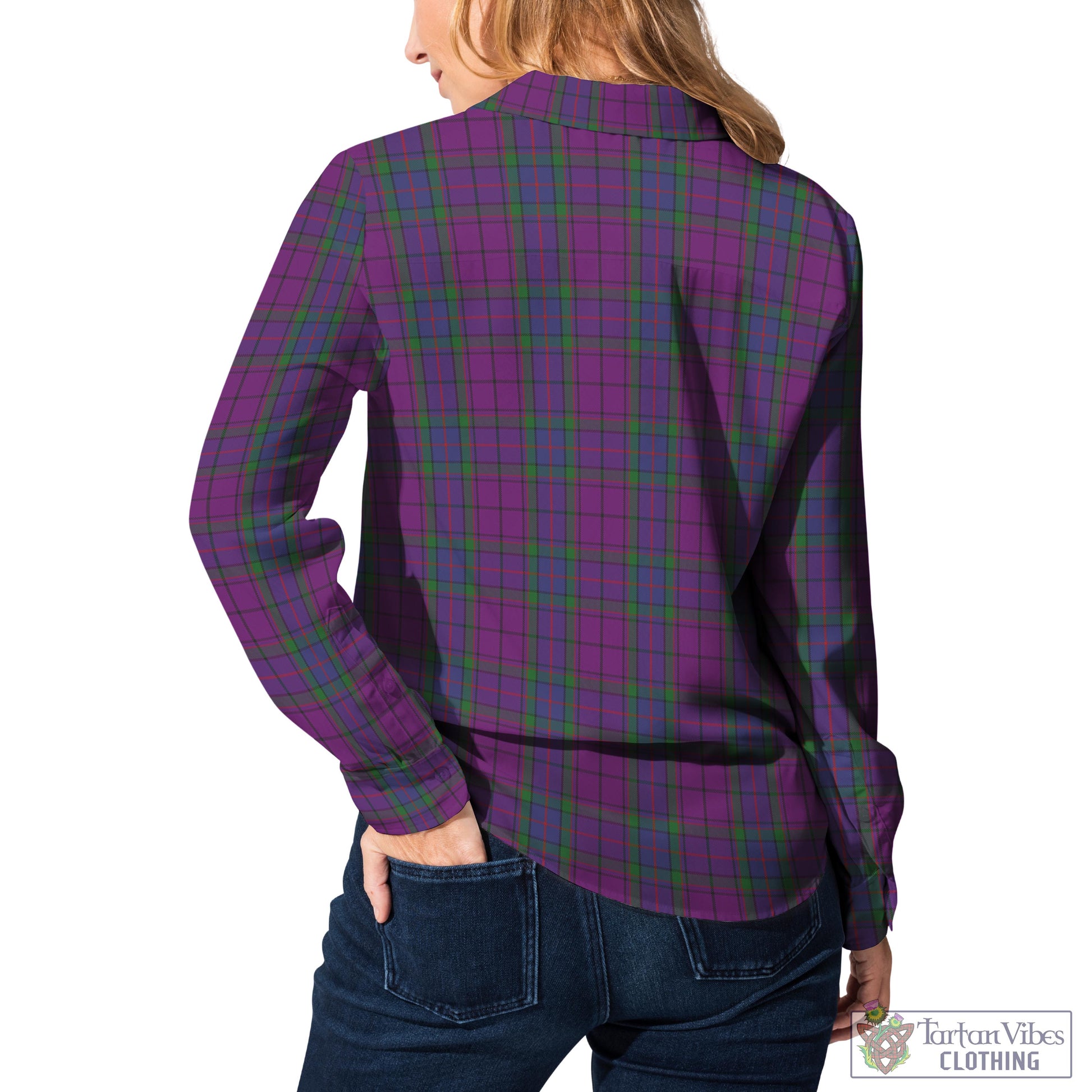 Tartan Vibes Clothing Wardlaw Tartan Womens Casual Shirt with Family Crest