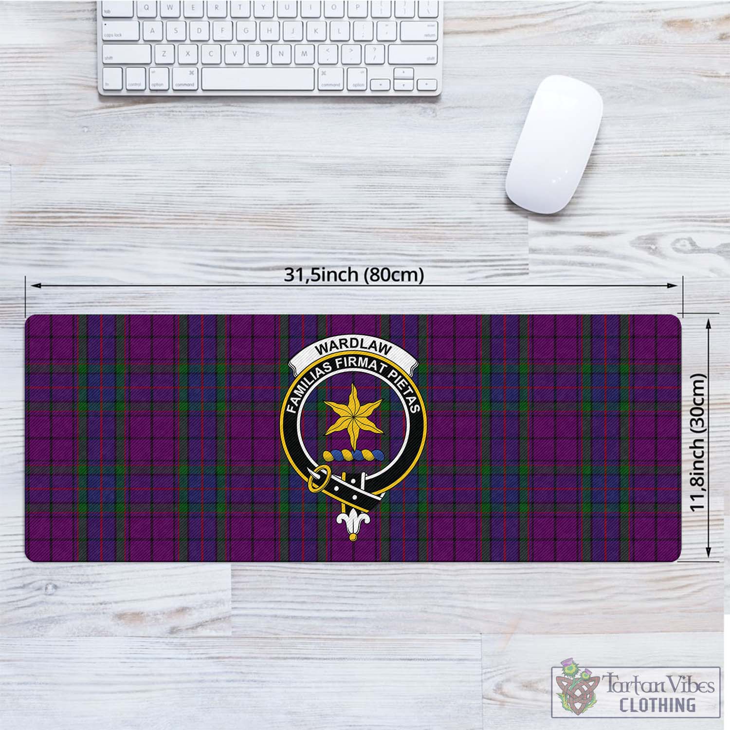 Tartan Vibes Clothing Wardlaw Tartan Mouse Pad with Family Crest