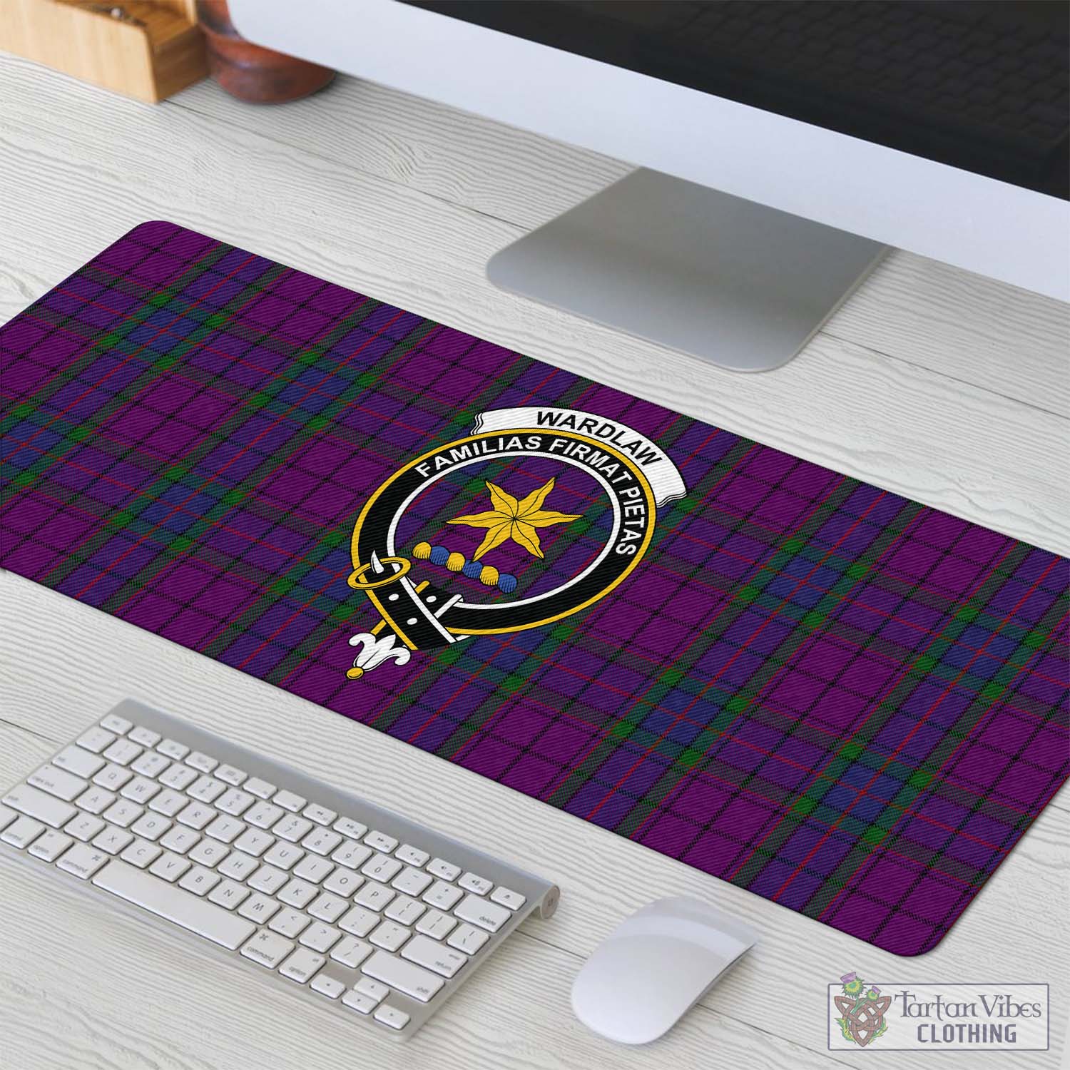 Tartan Vibes Clothing Wardlaw Tartan Mouse Pad with Family Crest