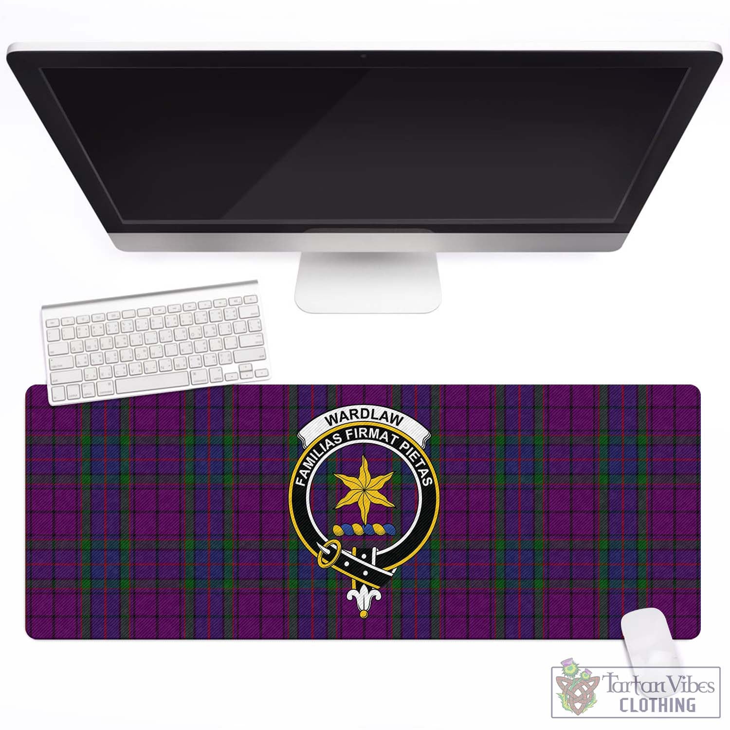 Tartan Vibes Clothing Wardlaw Tartan Mouse Pad with Family Crest