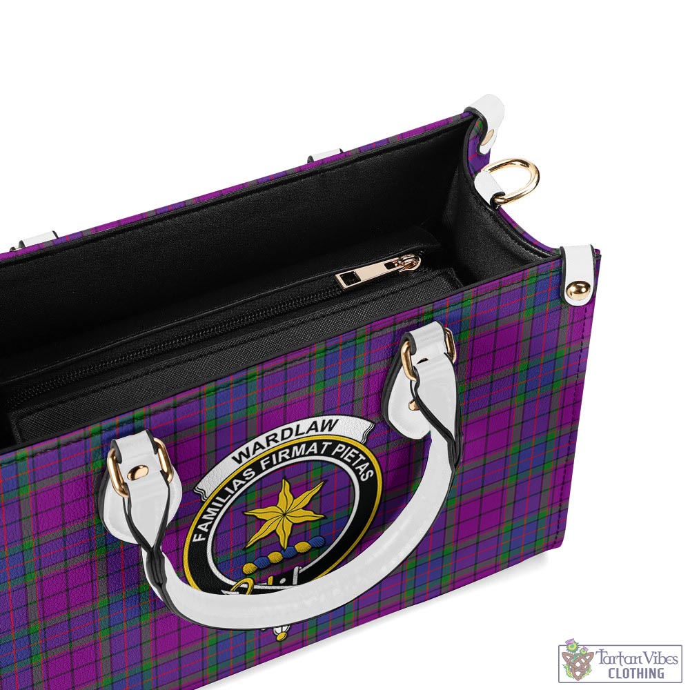 Tartan Vibes Clothing Wardlaw Modern Tartan Luxury Leather Handbags with Family Crest