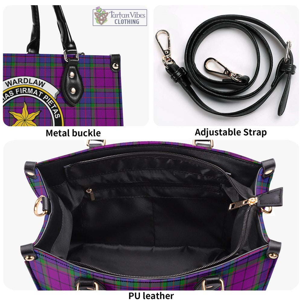 Tartan Vibes Clothing Wardlaw Modern Tartan Luxury Leather Handbags with Family Crest