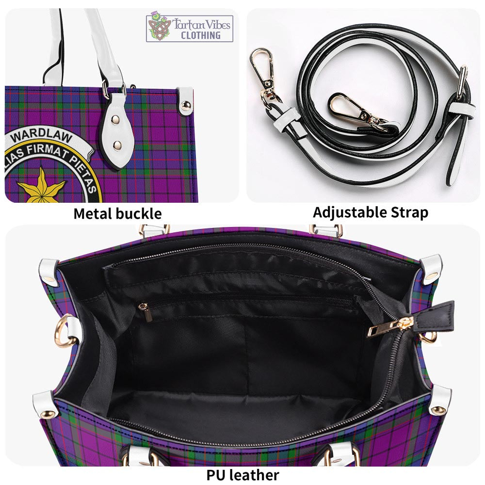 Tartan Vibes Clothing Wardlaw Modern Tartan Luxury Leather Handbags with Family Crest