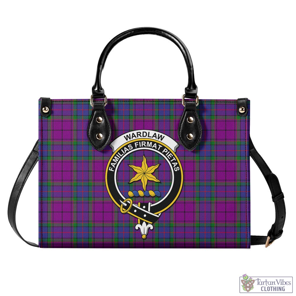 Tartan Vibes Clothing Wardlaw Modern Tartan Luxury Leather Handbags with Family Crest