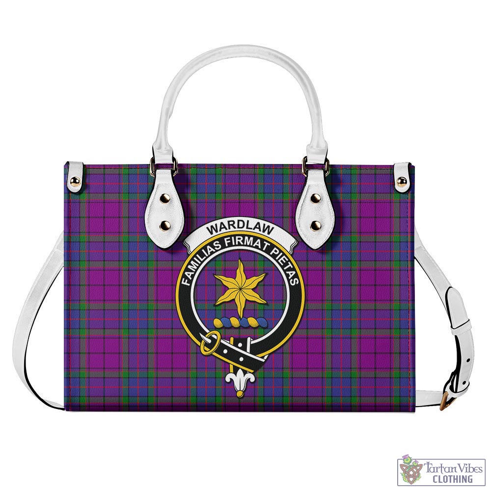 Tartan Vibes Clothing Wardlaw Modern Tartan Luxury Leather Handbags with Family Crest