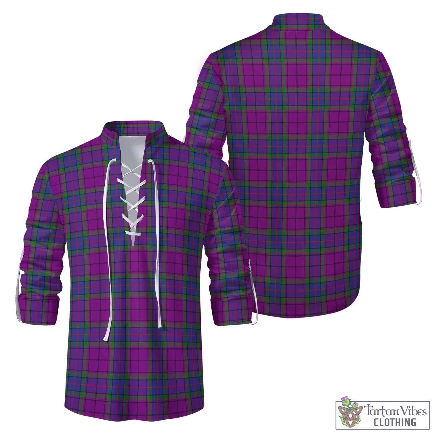 Tartan Vibes Clothing Wardlaw Modern Tartan Men's Scottish Traditional Jacobite Ghillie Kilt Shirt