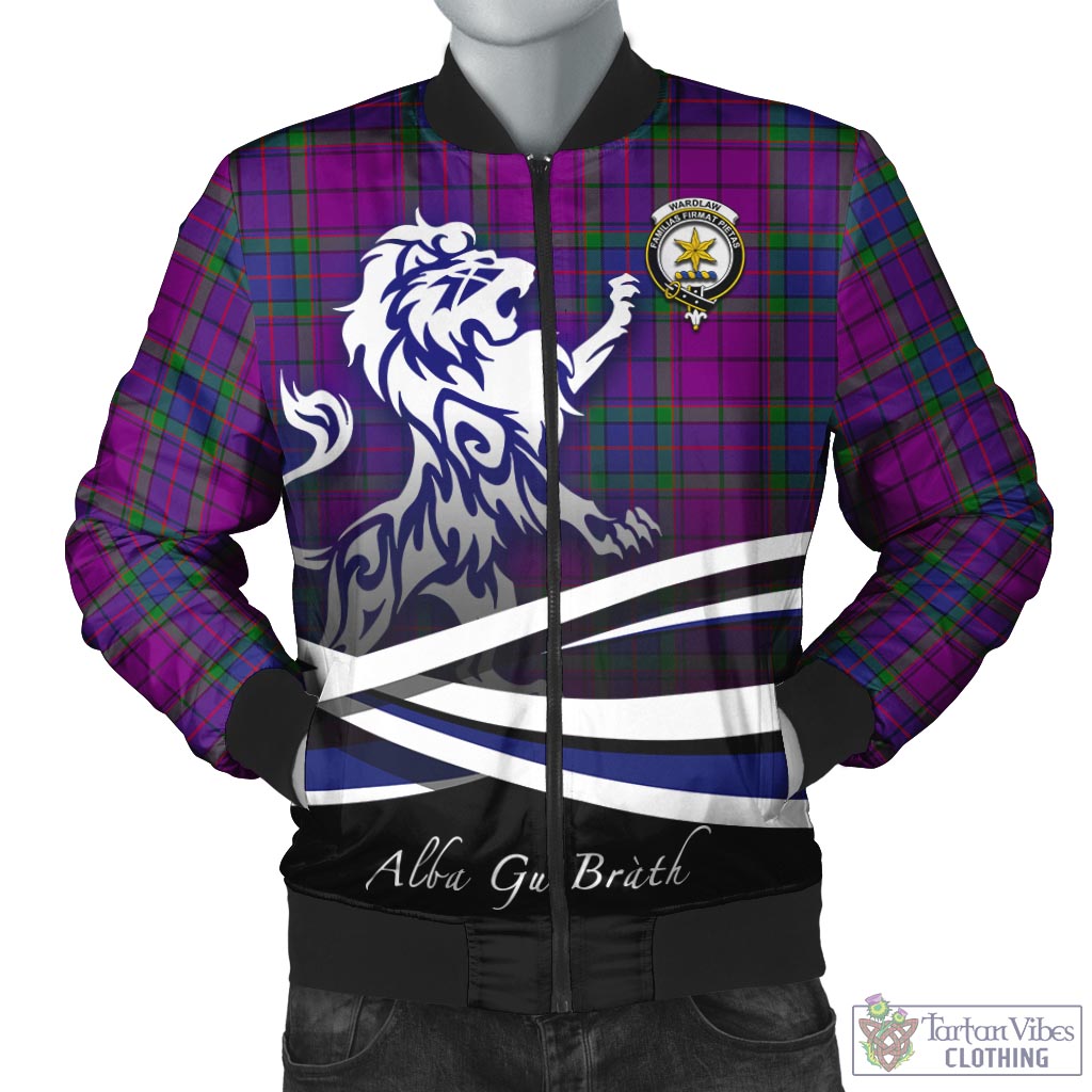 Tartan Vibes Clothing Wardlaw Modern Tartan Bomber Jacket with Alba Gu Brath Regal Lion Emblem