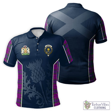 Wardlaw Modern Tartan Men's Polo Shirt with Family Crest and Scottish Thistle Vibes Sport Style