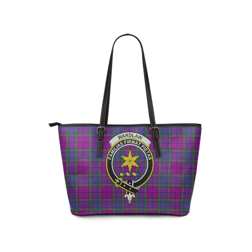 Wardlaw Modern Tartan Leather Tote Bag with Family Crest - Tartan Vibes Clothing