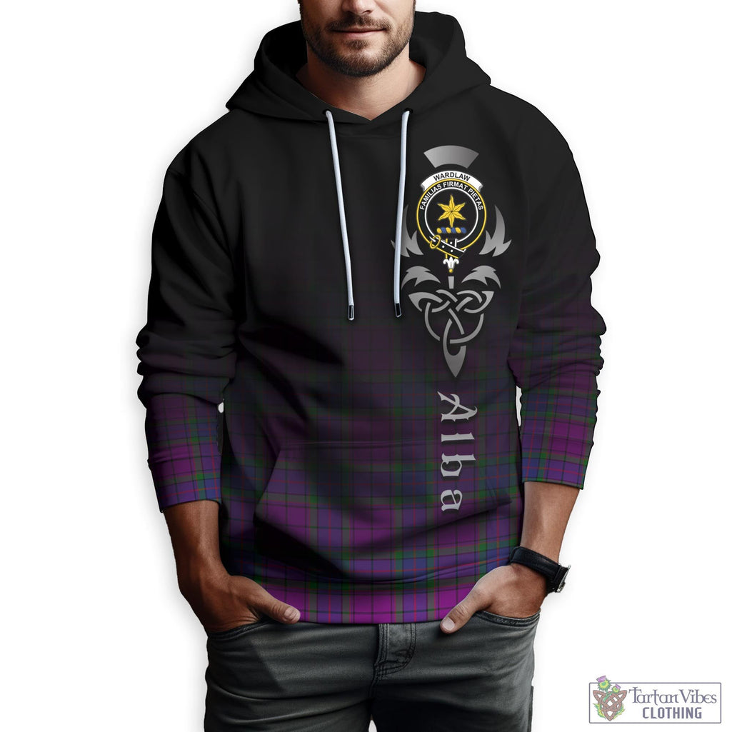 Tartan Vibes Clothing Wardlaw Modern Tartan Hoodie Featuring Alba Gu Brath Family Crest Celtic Inspired