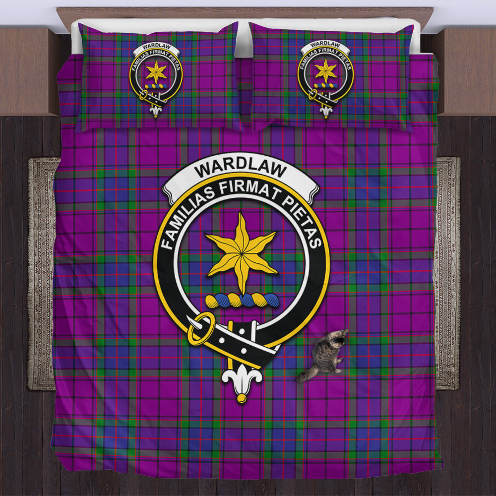 Wardlaw Modern Tartan Bedding Set with Family Crest US Bedding Set - Tartan Vibes Clothing