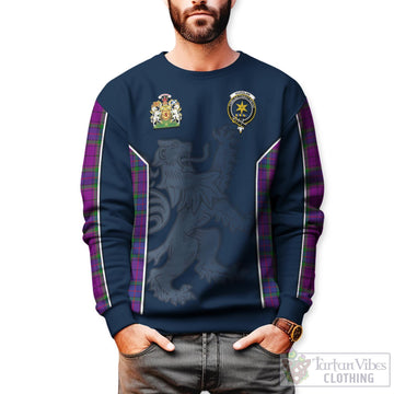 Wardlaw Modern Tartan Sweater with Family Crest and Lion Rampant Vibes Sport Style