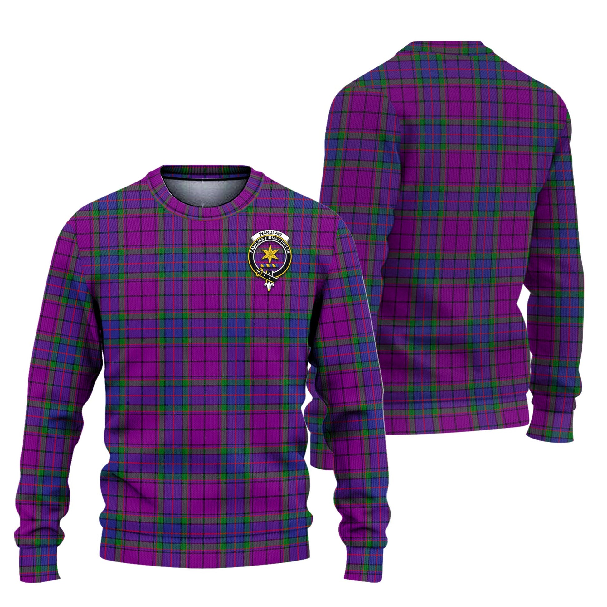 Wardlaw Modern Tartan Knitted Sweater with Family Crest Unisex - Tartanvibesclothing