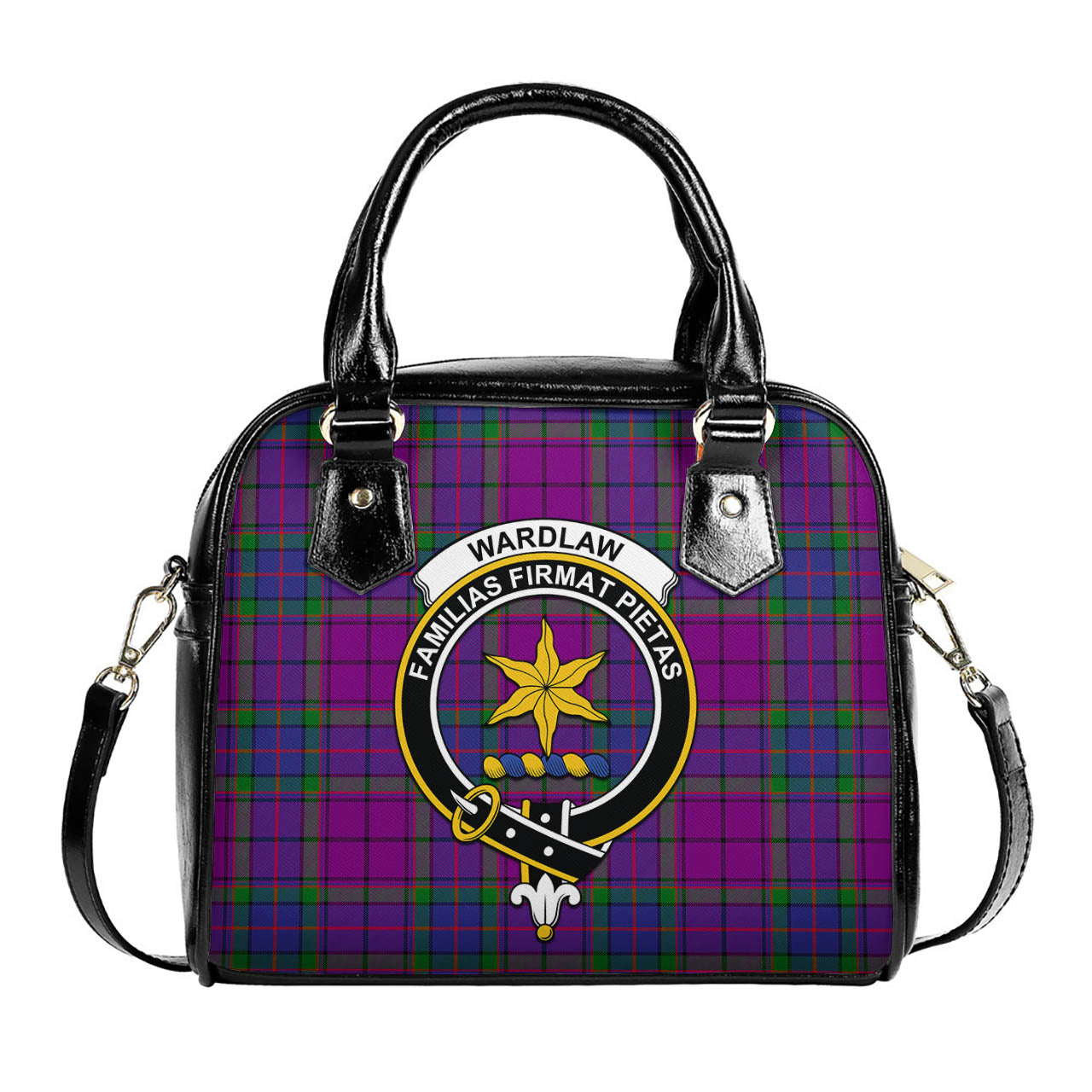 Wardlaw Modern Tartan Shoulder Handbags with Family Crest One Size 6*25*22 cm - Tartanvibesclothing