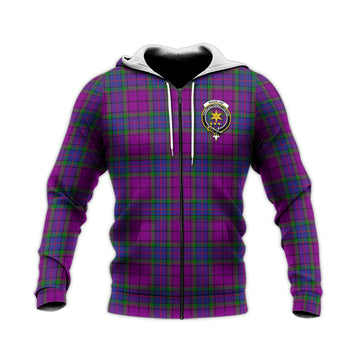Wardlaw Modern Tartan Knitted Hoodie with Family Crest