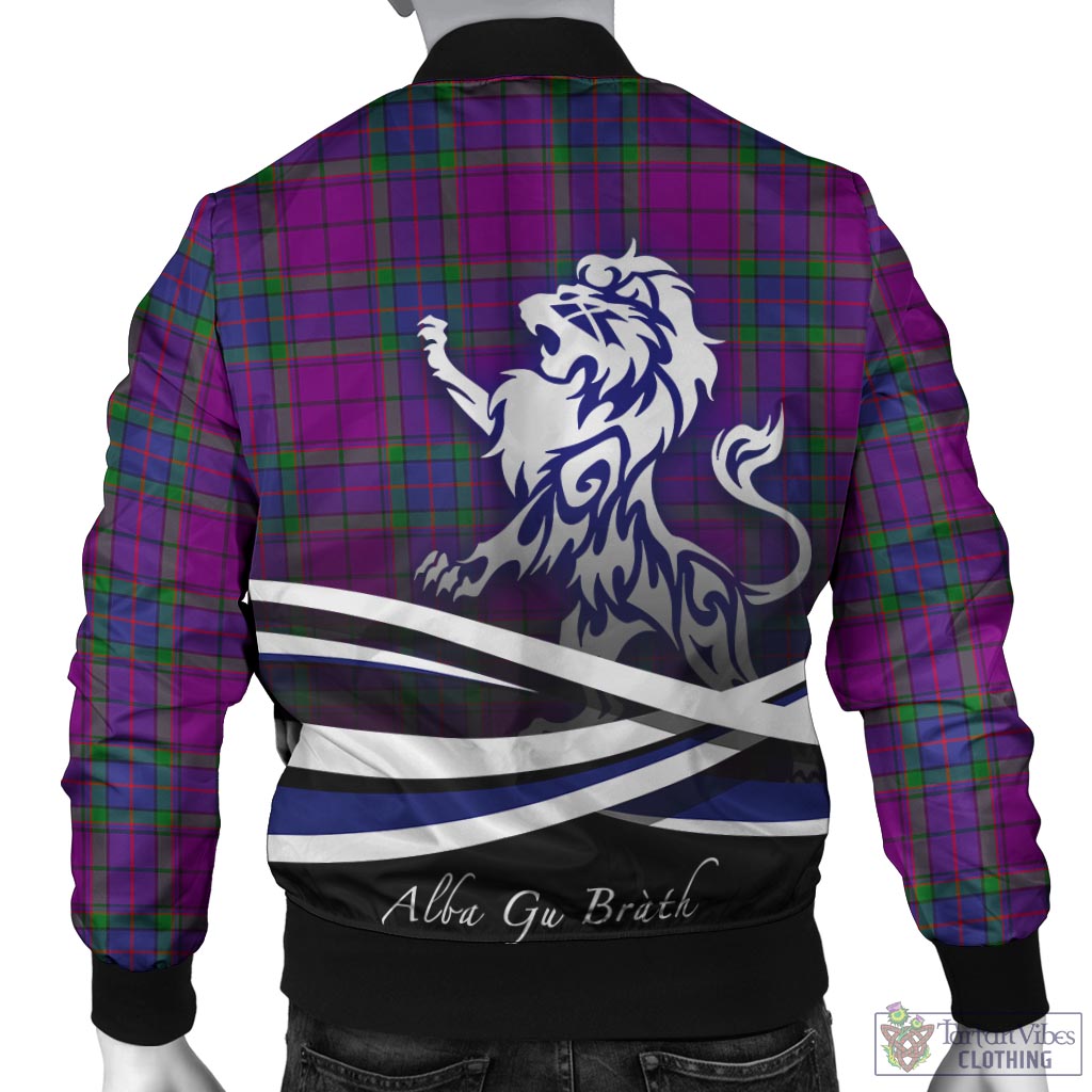 Tartan Vibes Clothing Wardlaw Modern Tartan Bomber Jacket with Alba Gu Brath Regal Lion Emblem