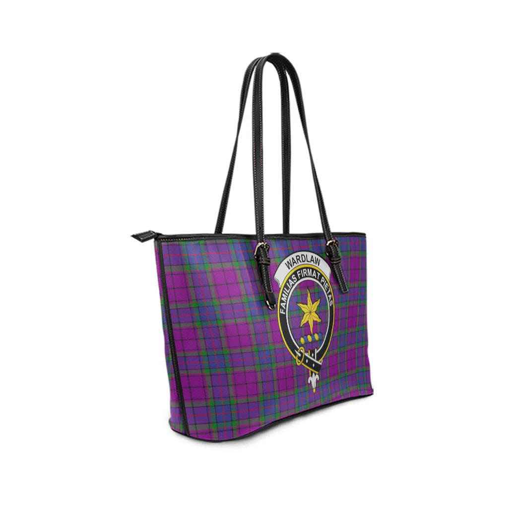 Wardlaw Modern Tartan Leather Tote Bag with Family Crest - Tartan Vibes Clothing