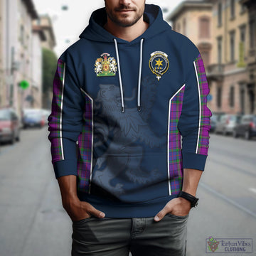 Wardlaw Modern Tartan Hoodie with Family Crest and Lion Rampant Vibes Sport Style