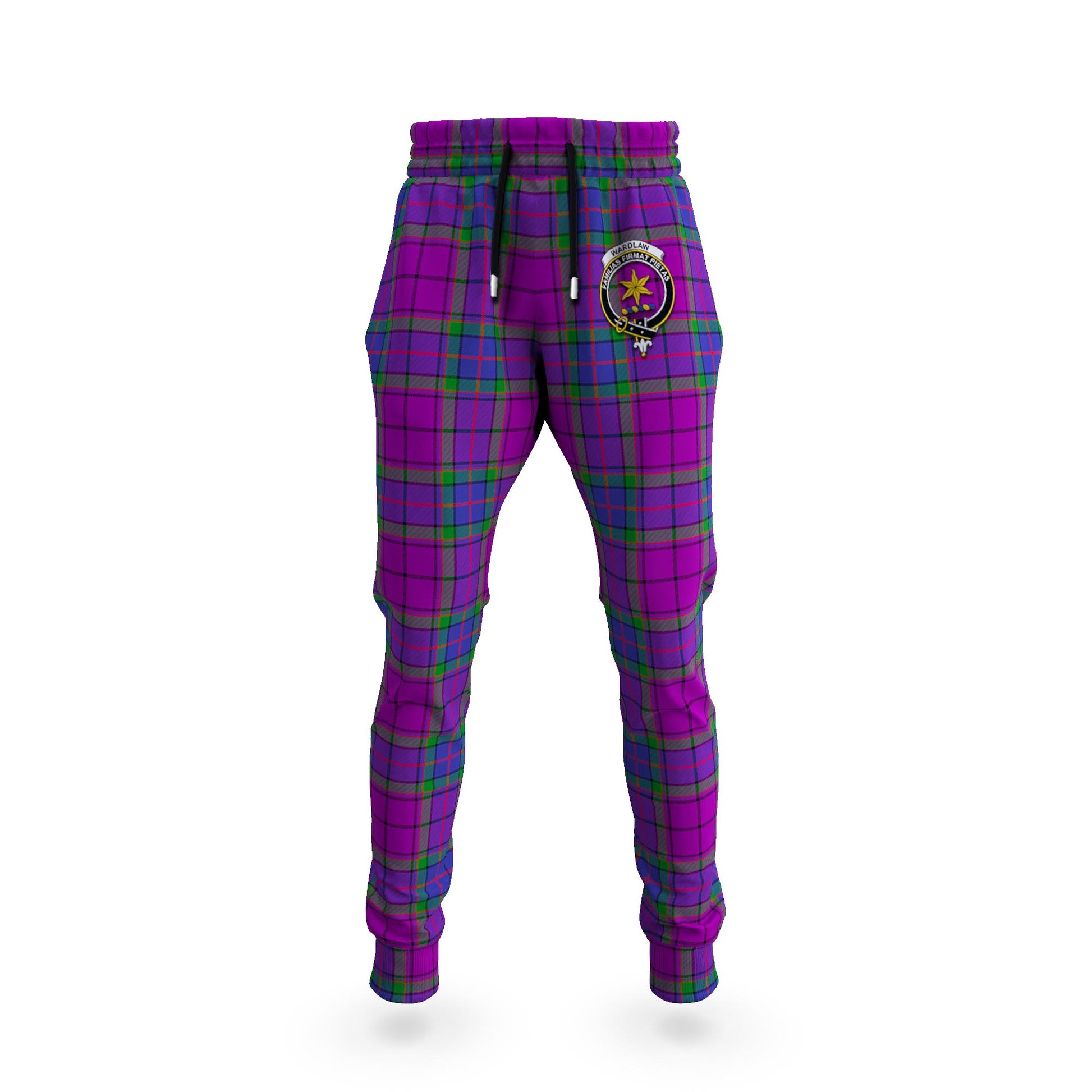 Wardlaw Modern Tartan Joggers Pants with Family Crest 5XL - Tartan Vibes Clothing