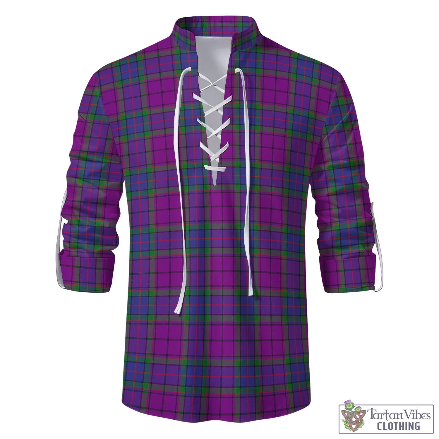 Tartan Vibes Clothing Wardlaw Modern Tartan Men's Scottish Traditional Jacobite Ghillie Kilt Shirt