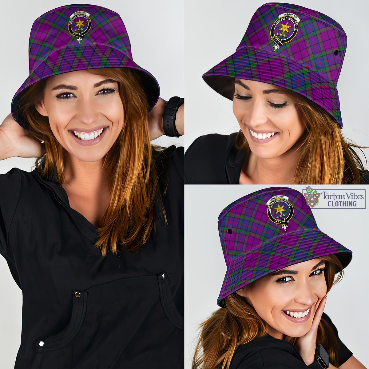 Tartan Vibes Clothing Wardlaw Modern Tartan Bucket Hat with Family Crest