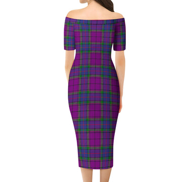 Wardlaw Modern Tartan Off Shoulder Lady Dress