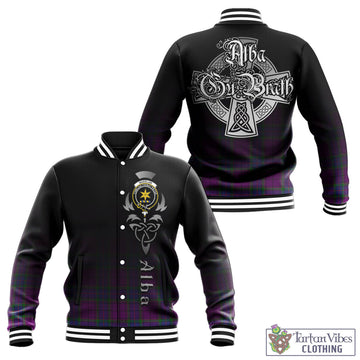 Wardlaw Modern Tartan Baseball Jacket Featuring Alba Gu Brath Family Crest Celtic Inspired